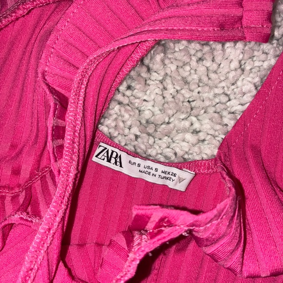 Zara Pink Ribbed Midi Dress Womens Size Small - Picture 2 of 3